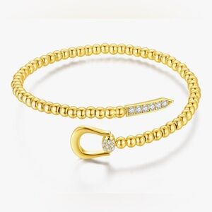 Gorgeous Dillards 18KT Gold Vermeil Topaz Horse bit bead link cuff Bracelet